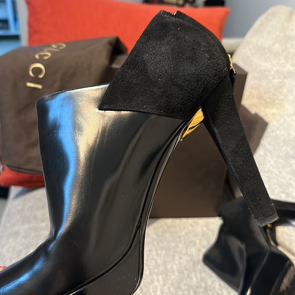 Authentic Gucci leather/suede ankle booties size 41 1/2 - 10.5 Us - Picture 4 of 7